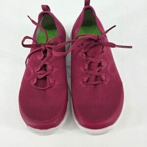 OOFOS OOmg Low Women Berry Pink Recovery Sneaker Mesh Lace Up Shoe W8 EU39